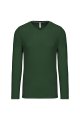 Heren T-shirt lange mouw V Hals Kariban K358 FOREST GREEN